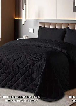 Cubrecamas  Cobertor Quilt  Vearno 1.5 P - negro