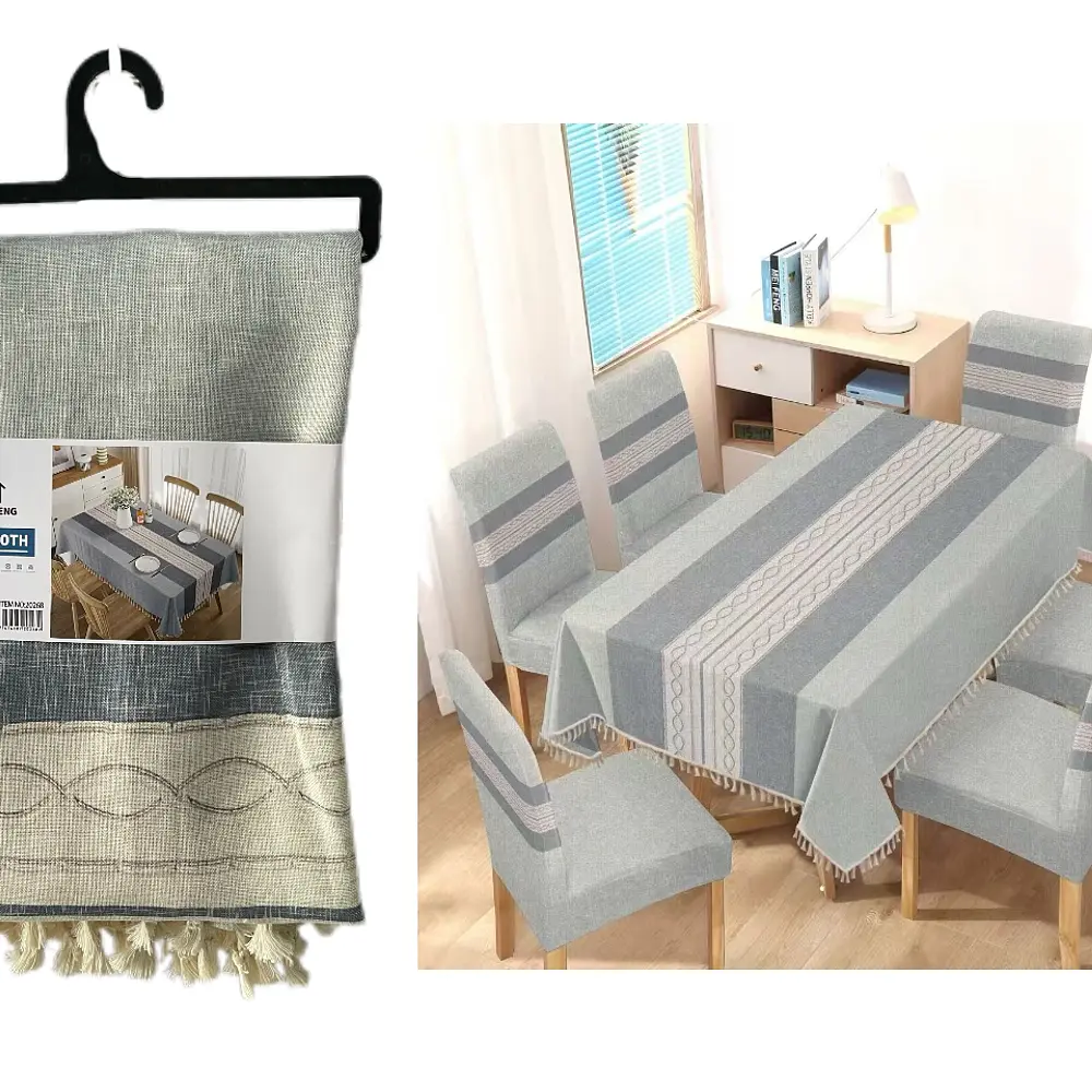 Mntel lino con flecos 140x220 cm