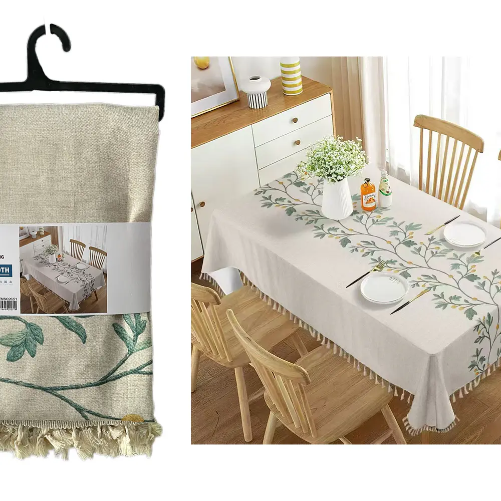 Mntel lino con flecos 140x220 cm