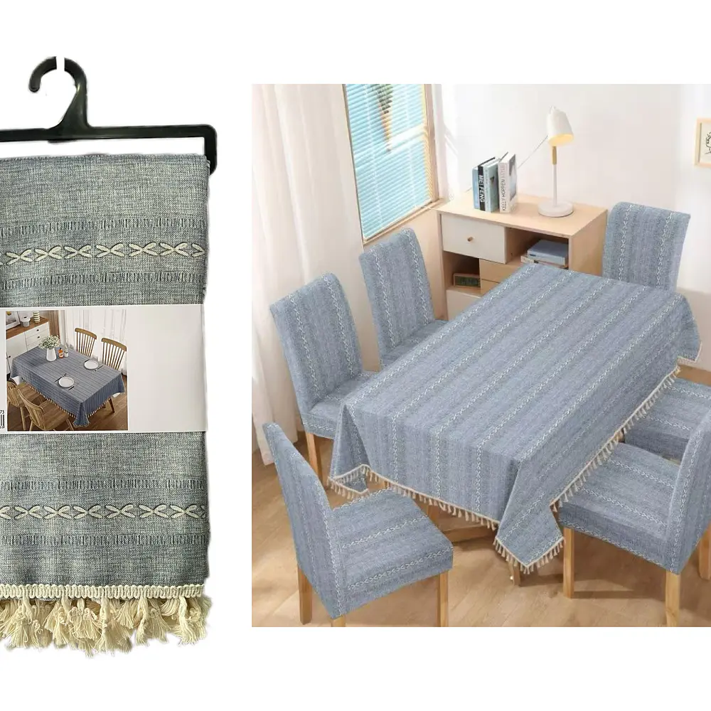 Mntel lino con flecos 140x220 cm