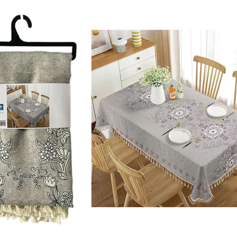 Mntel lino con flecos 140x220 cm