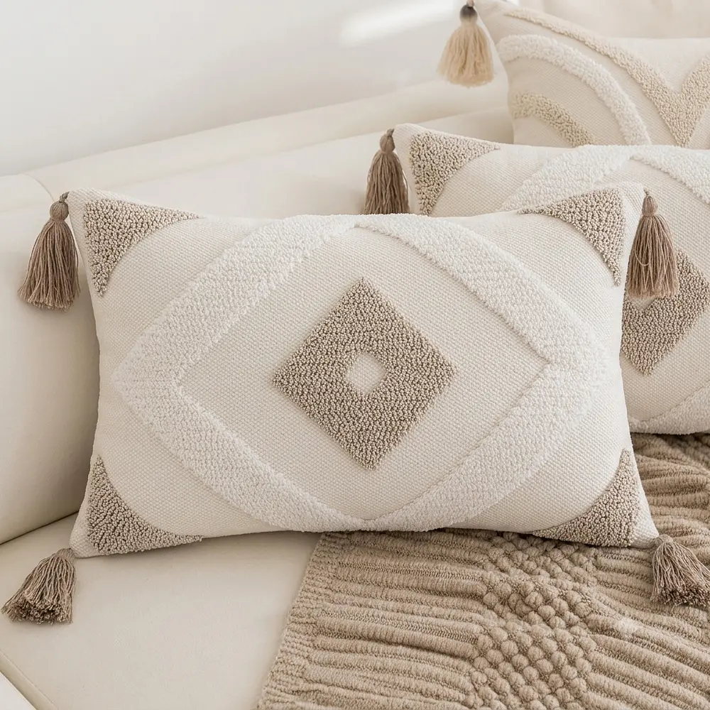 Pack 2 Funda de cojin Bohemia con flecos 45x45 (desde 4uni)
