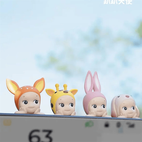 Figura de ángel sonriente, muñeca, muñeca de soporte para mejillas, estatuilla de decoración de coche