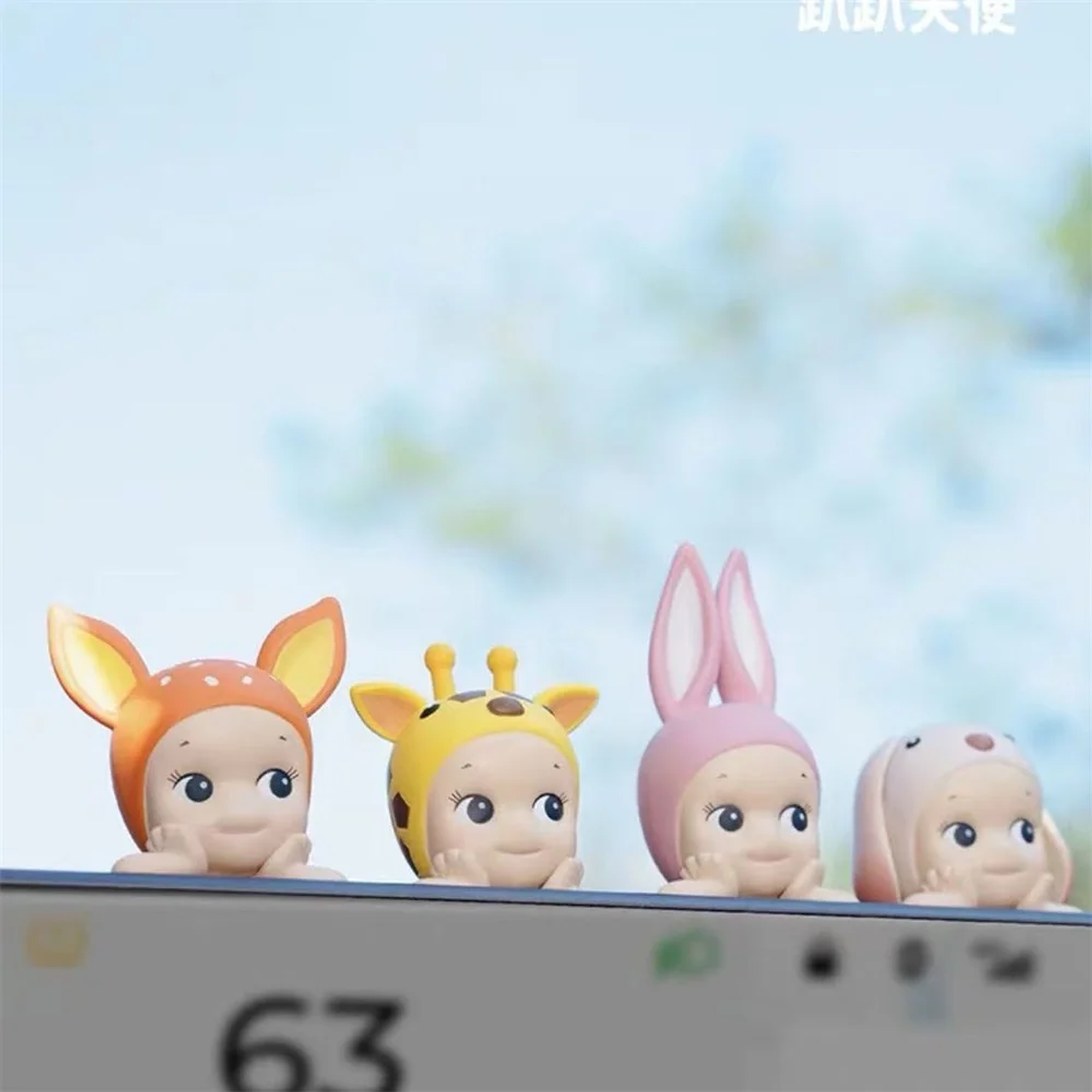 Figura de ángel sonriente, muñeca, muñeca de soporte para mejillas, estatuilla de decoración de coche 1