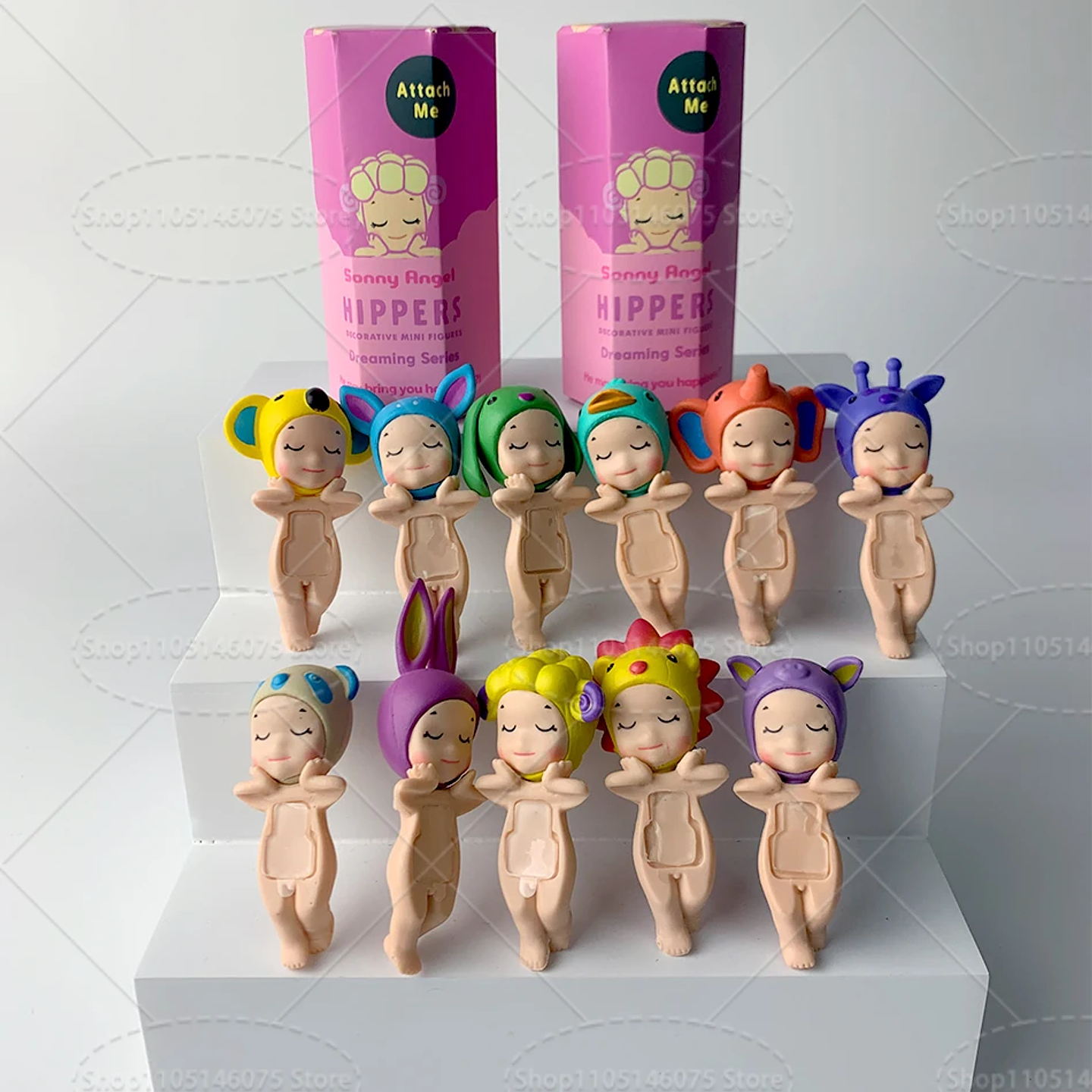 Sonny Angle Dreaming Series, muñeca de Ángel encantadora, adorno de escritorio, 12 piezas, muñeco de Ángel pequeño, adorno de paisaje, sombrero de Animal, diseño de sujeción 5