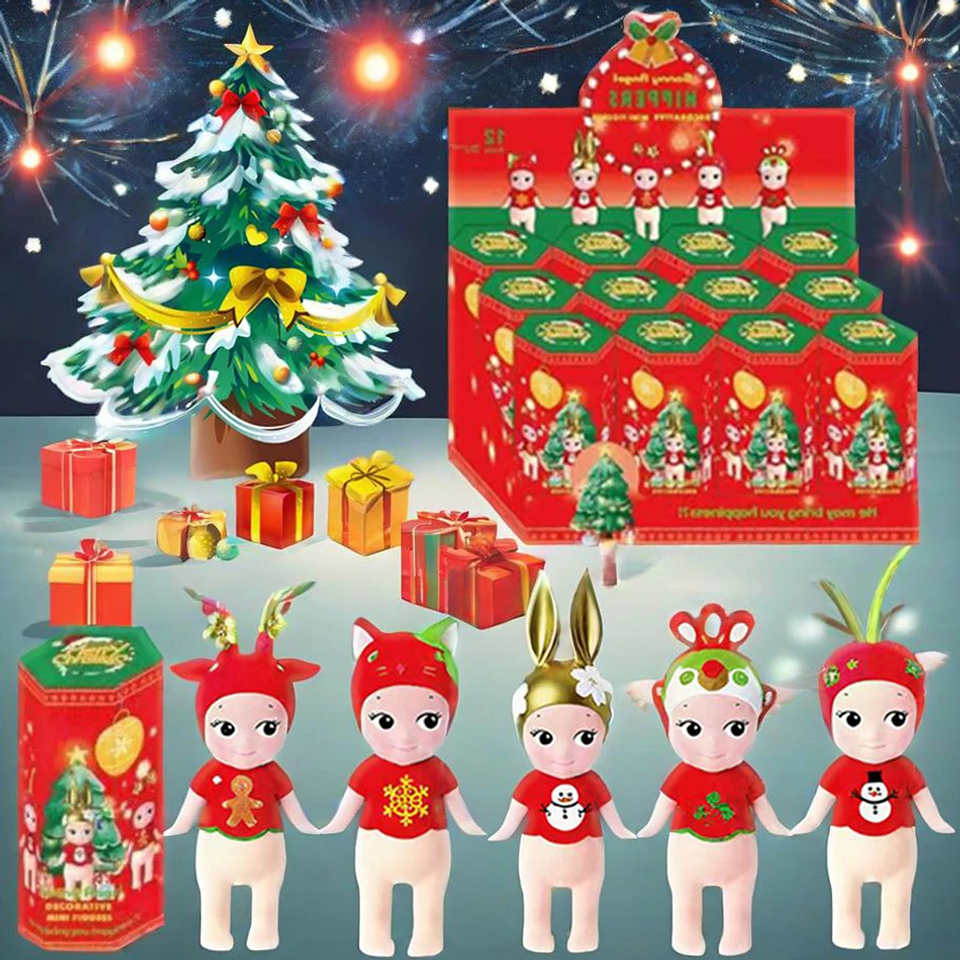 Caja ciega navideña de Sunnys Angel, Mini muñecas de la serie, modelo de coche de PVC, decoración de escritorio, regalos de vacaciones, novedad de 2026 2