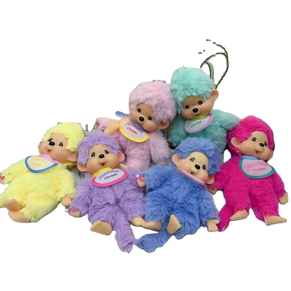 2025 NEW XS High Quality 15cm Vinyl Plush Monchichis Keychain Kawaii Doll Toy 1