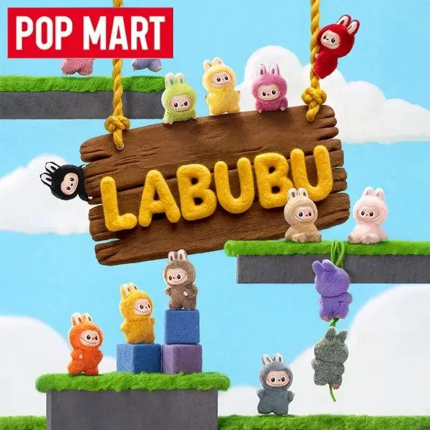 Pin Pop Mart genuino para amor Labubu V4, caja ciega de los monstruos, llavero bonito, regalo misterioso de Navidad 5