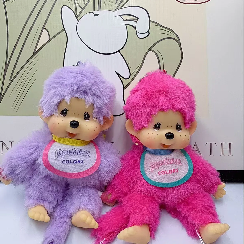 2025 NEW XS High Quality 15cm Vinyl Plush Monchichis Keychain Kawaii Doll Toy 2