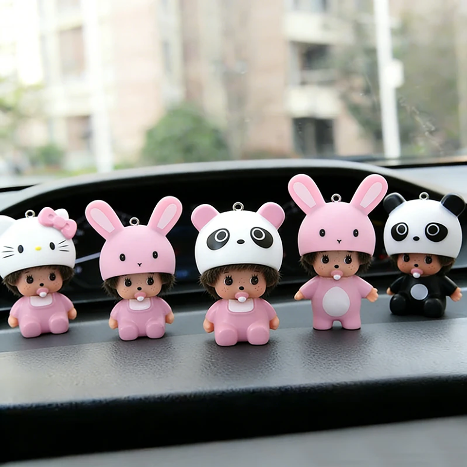 Nuevo estilo de llavero Monchhichi, llavero de Hello Kitty Monchhichi, lindos llaveros Monchi Kitty para bolsos, regalo para el Día del Niño, 몬치치 키링 3