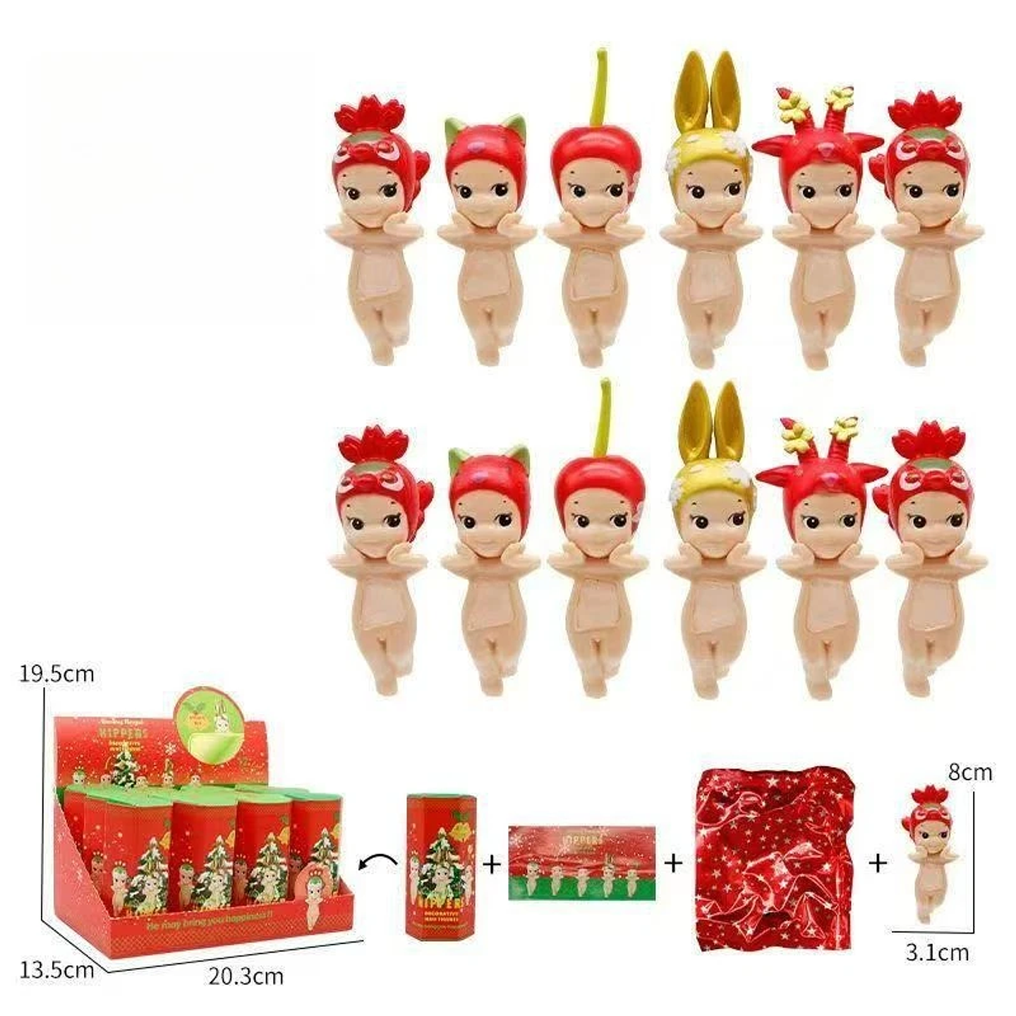 Caja ciega navideña de Sunnys Angel, Mini muñecas de la serie, modelo de coche de PVC, decoración de escritorio, regalos de vacaciones, novedad de 2026 5