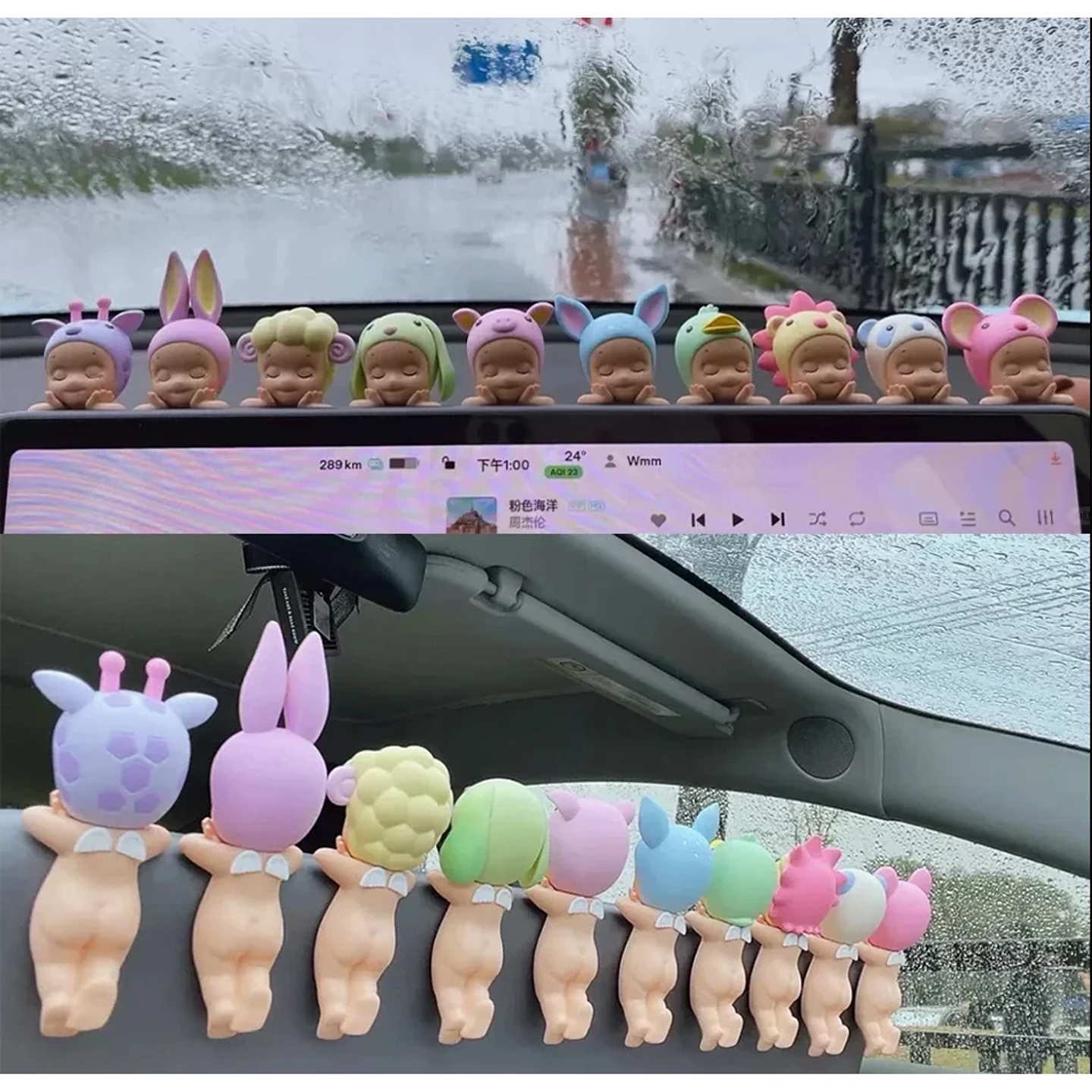 Sonny Angle Dreaming Series, muñeca de Ángel encantadora, adorno de escritorio, 12 piezas, muñeco de Ángel pequeño, adorno de paisaje, sombrero de Animal, diseño de sujeción 44