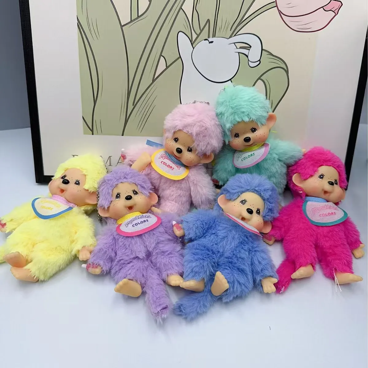 2025 NEW XS High Quality 15cm Vinyl Plush Monchichis Keychain Kawaii Doll Toy 24