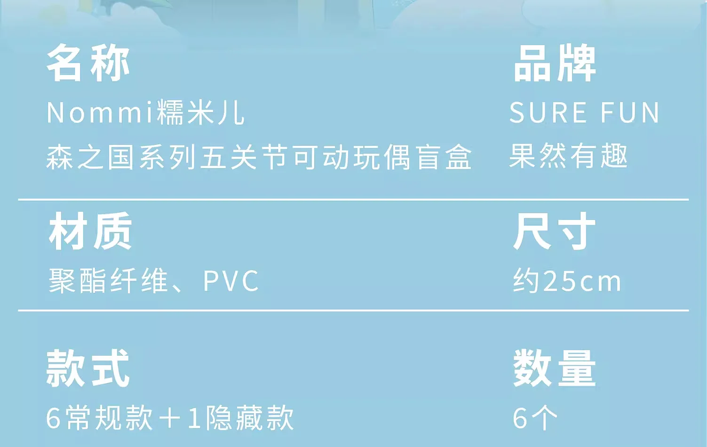 Nommi Forest Kingdom Series - Caja Sorpresa de Peluches de Vinilo con Cinco Articulaciones Móviles, Muñecas Lindas y Modernas para Decoración de Escritorio, Colección, Regalo para Niñas 44