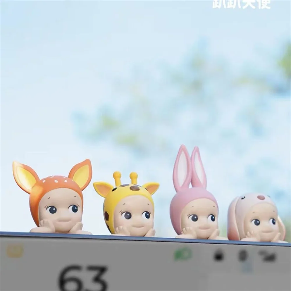 Figura de ángel sonriente, muñeca, muñeca de soporte para mejillas, estatuilla de decoración de coche 1