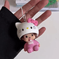Nuevo estilo de llavero Monchhichi, llavero de Hello Kitty Monchhichi, lindos llaveros Monchi Kitty para bolsos, regalo para el Día del Niño, 몬치치 키링 - Miniatura 2