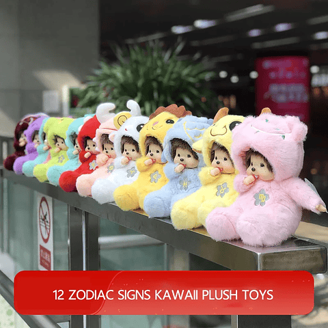 Monchichi muñeco de peluche 12 constelaciones 20cm pequeño Kawaii Anime Minnie Mouse muñeca niña sofá almohada regalo de cumpleaños