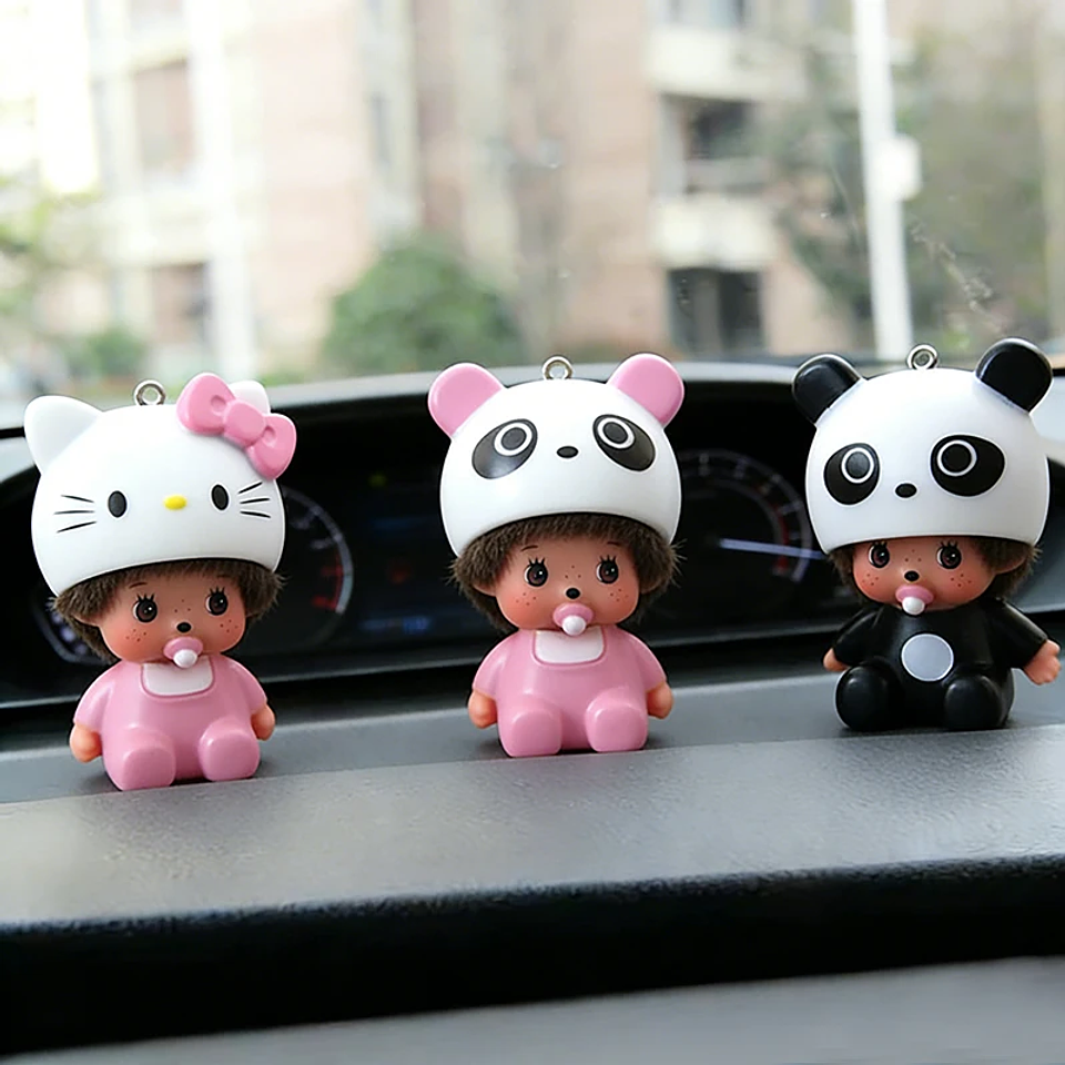 Nuevo estilo de llavero Monchhichi, llavero de Hello Kitty Monchhichi, lindos llaveros Monchi Kitty para bolsos, regalo para el Día del Niño, 몬치치 키링 4