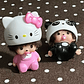Nuevo estilo de llavero Monchhichi, llavero de Hello Kitty Monchhichi, lindos llaveros Monchi Kitty para bolsos, regalo para el Día del Niño, 몬치치 키링 - Miniatura 5