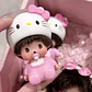 Nuevo estilo de llavero Monchhichi, llavero de Hello Kitty Monchhichi, lindos llaveros Monchi Kitty para bolsos, regalo para el Día del Niño, 몬치치 키링 - Miniatura 6