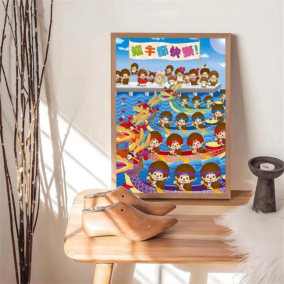 Póster adhesivo de dibujos animados m-monchhichis DIY, de lujo para pared pegatina de sala de estar, decoración de Bar, decoración de pared 5