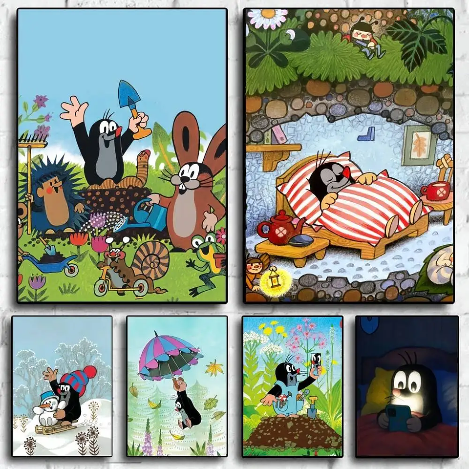 Lindo póster adhesivo de alta definición de The Little Mole, que embellece las paredes del hogar y de la habitación, disponible en diversos estilos. 2