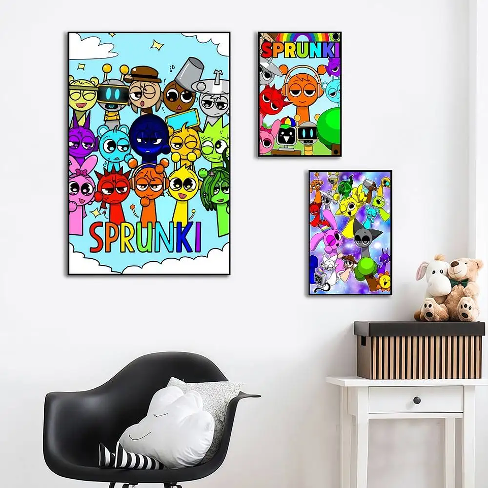 Juego de pegatinas de póster S-Sprunki, elegantes y sofisticadas, perfectas para salas de estar, dormitorios, pasillos, pubs, bistrós 3