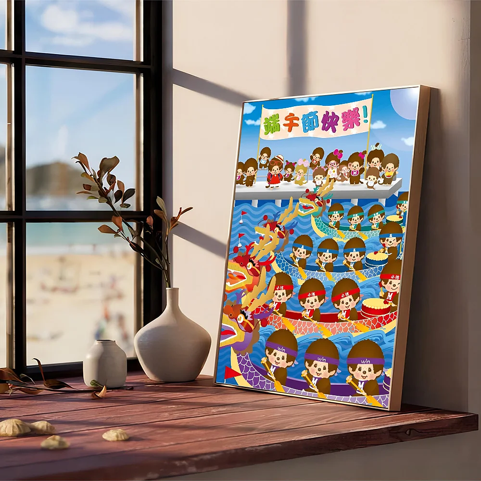 Póster adhesivo de dibujos animados m-monchhichis DIY, de lujo para pared pegatina de sala de estar, decoración de Bar, decoración de pared 6