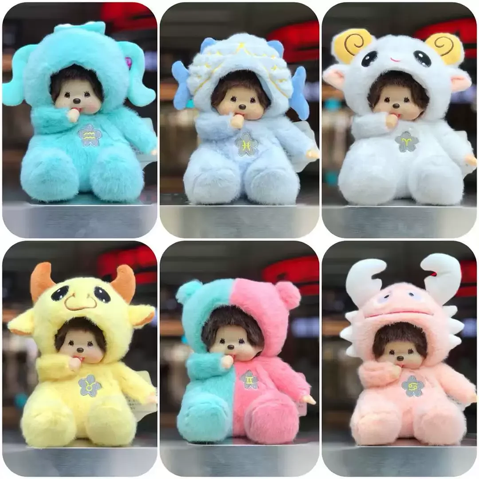 Muñeco de Peluche Monchhichi de las 12 Constelaciones, Juguete de Peluche Suave, Regalo, Muñeco para Dormir, Decoración para Habitación y Escritorio 1