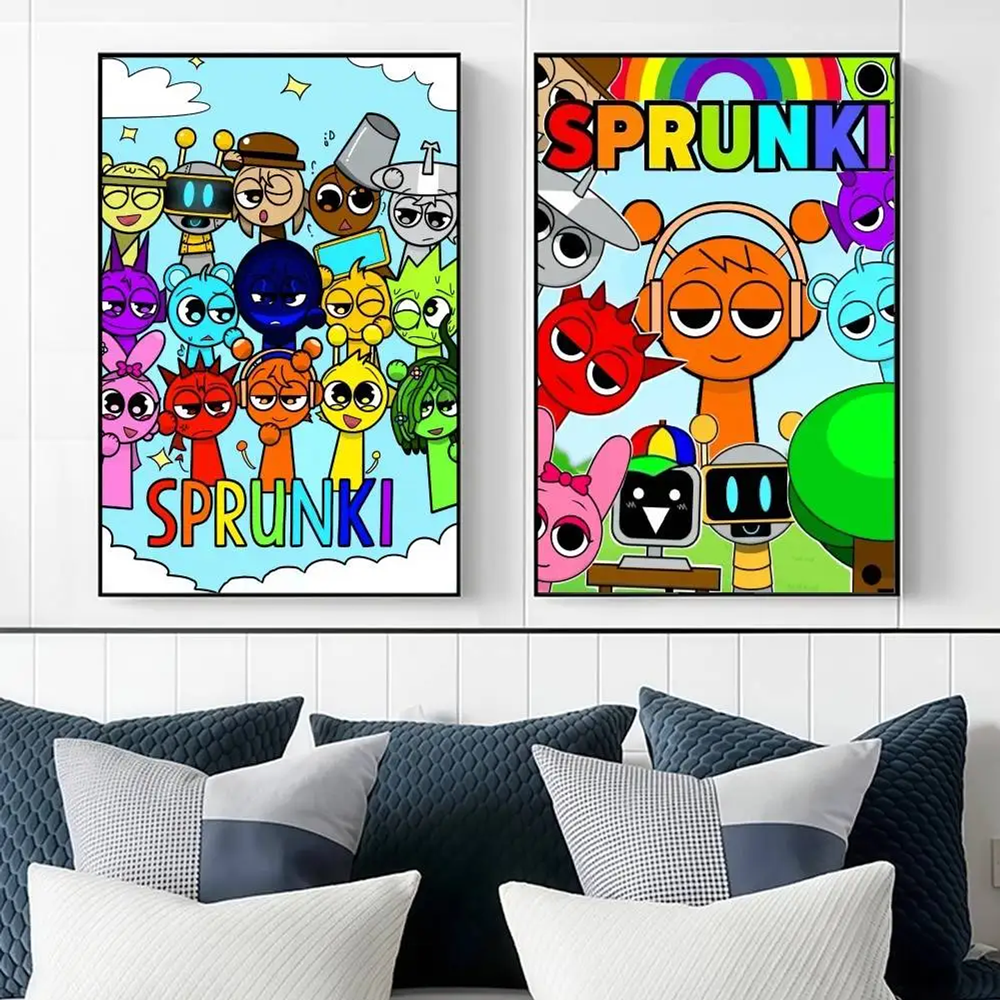 Juego de pegatinas de póster S-Sprunki, elegantes y sofisticadas, perfectas para salas de estar, dormitorios, pasillos, pubs, bistrós 5