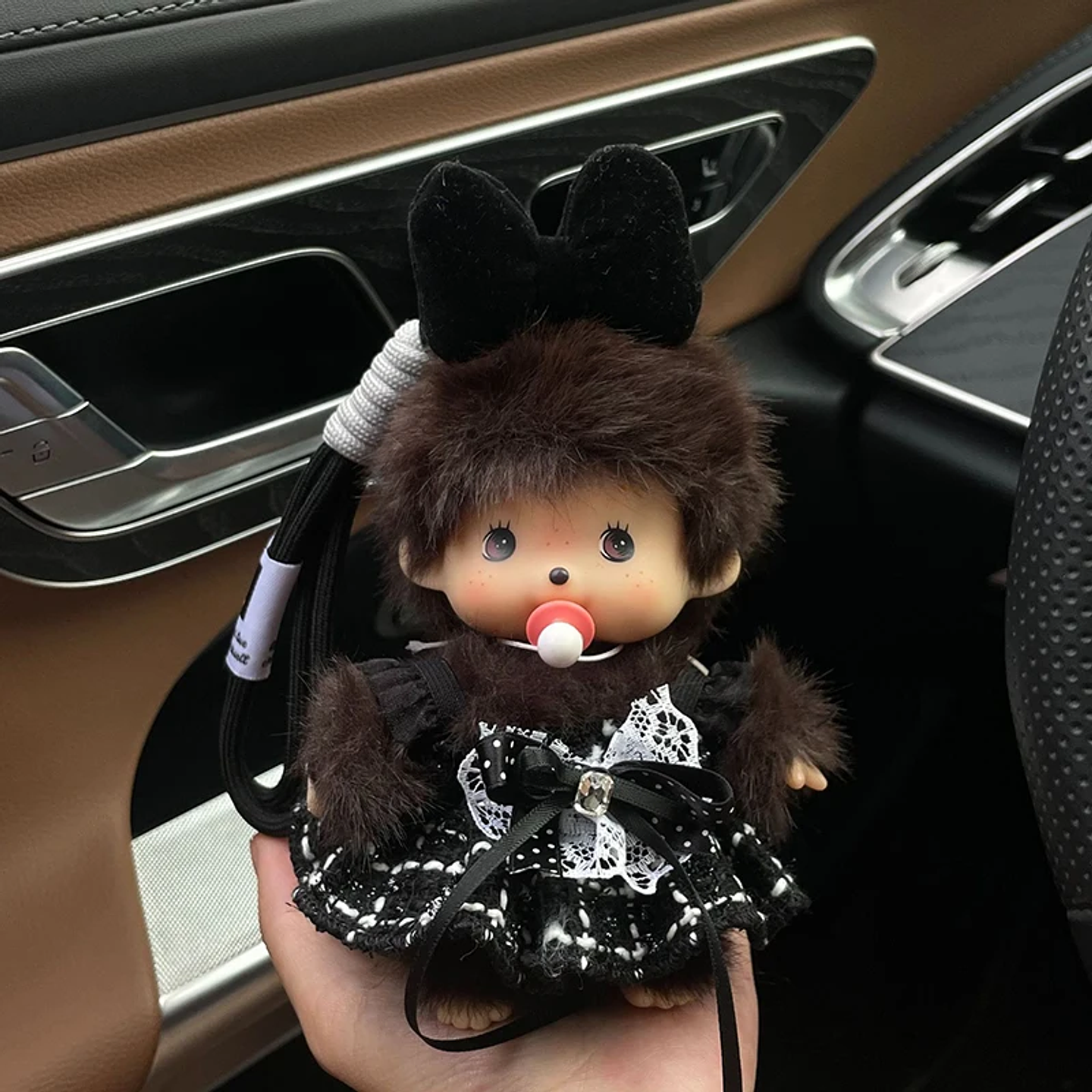 Meng Qiqi-mochila de muñeco de peluche con cara de vinilo, accesorios de widget, adornos para coche, juguete suave Kawaii, decoración, regalo sorpresa, 15cm 4