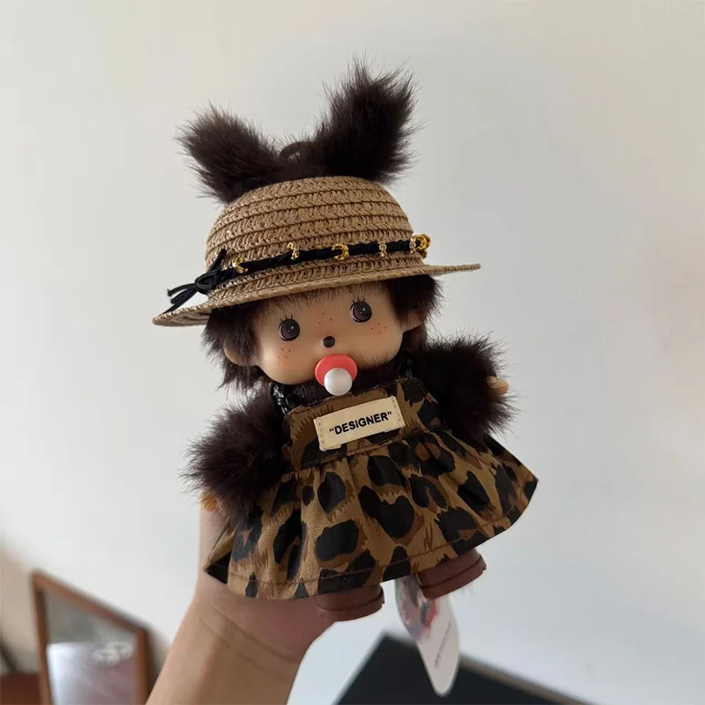 Meng Qiqi-mochila de muñeco de peluche con cara de vinilo, accesorios de widget, adornos para coche, juguete suave Kawaii, decoración, regalo sorpresa, 15cm 6