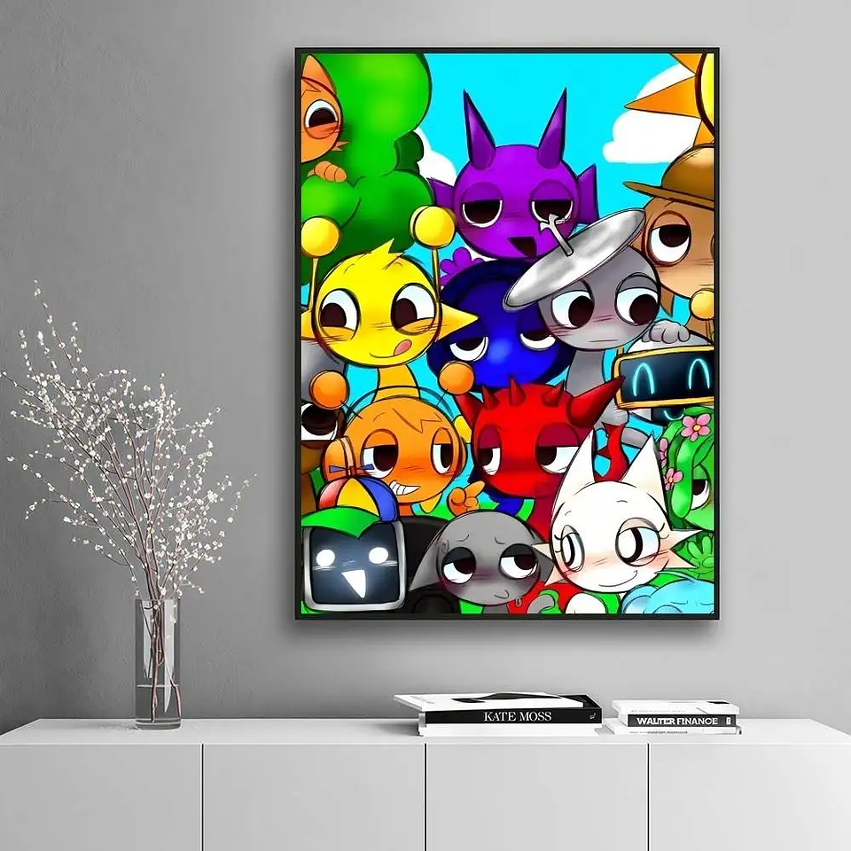 Juego de pegatinas de póster S-Sprunki, elegantes y sofisticadas, perfectas para salas de estar, dormitorios, pasillos, pubs, bistrós 7