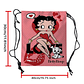 Popular bonito dibujo animado b-betty b-boop bolsas con cordón mochila deportiva mochila de gimnasio bolsa de cuerda resistente al agua para ciclismo - Miniatura 7
