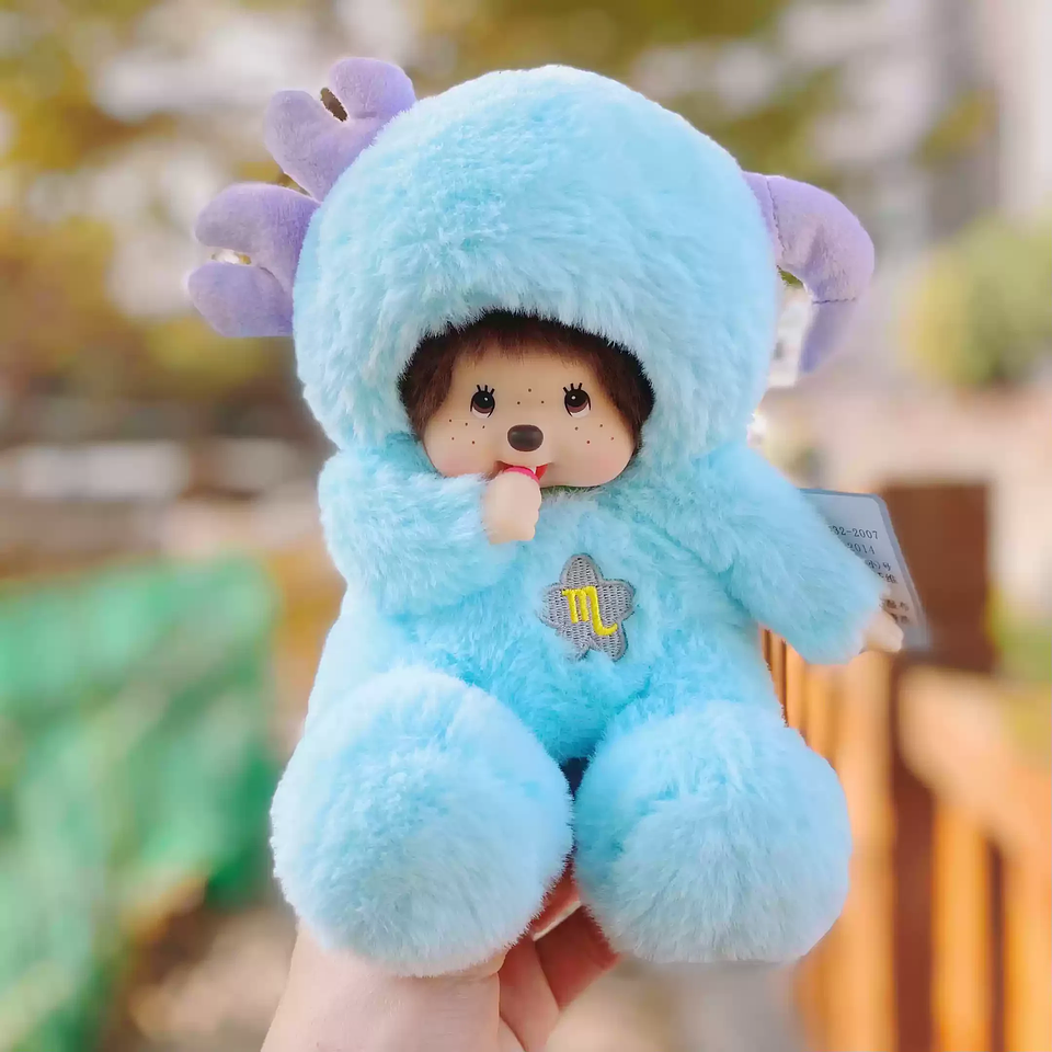 Monchichi muñeco de peluche 12 constelaciones 20cm pequeño Kawaii Anime Minnie Mouse muñeca niña sofá almohada regalo de cumpleaños 11