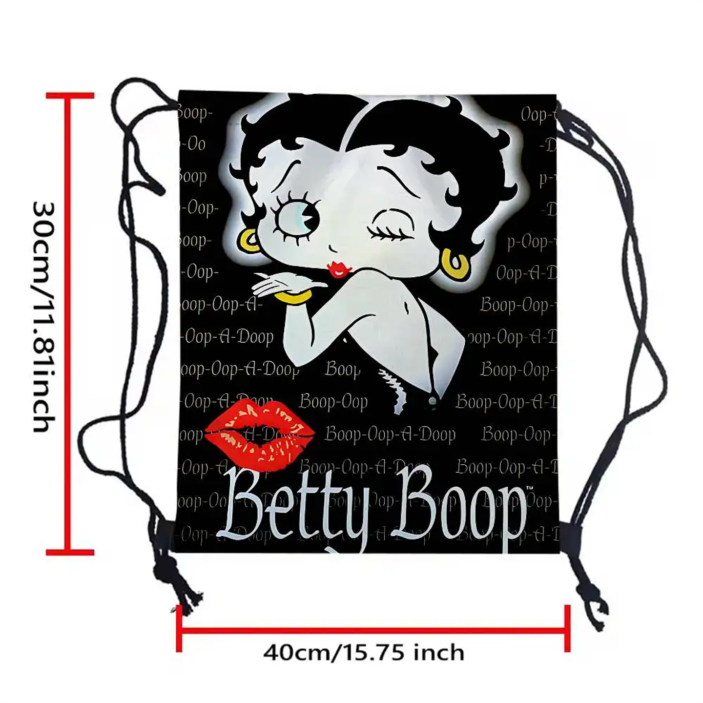 Popular bonito dibujo animado b-betty b-boop bolsas con cordón mochila deportiva mochila de gimnasio bolsa de cuerda resistente al agua para ciclismo 10