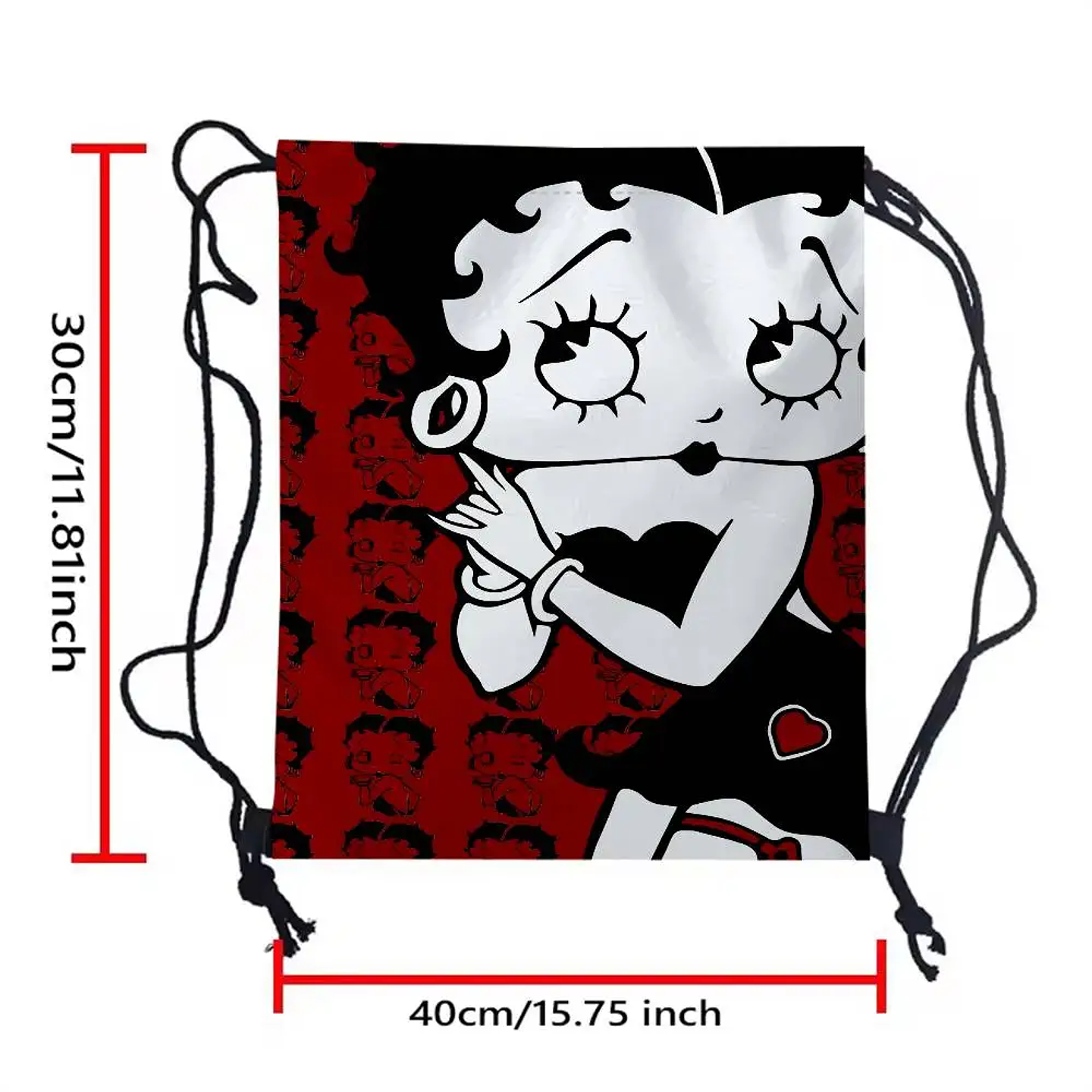 Popular bonito dibujo animado b-betty b-boop bolsas con cordón mochila deportiva mochila de gimnasio bolsa de cuerda resistente al agua para ciclismo 11