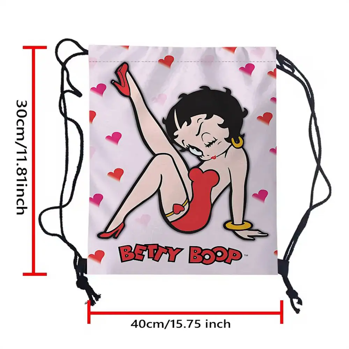 Popular bonito dibujo animado b-betty b-boop bolsas con cordón mochila deportiva mochila de gimnasio bolsa de cuerda resistente al agua para ciclismo 12