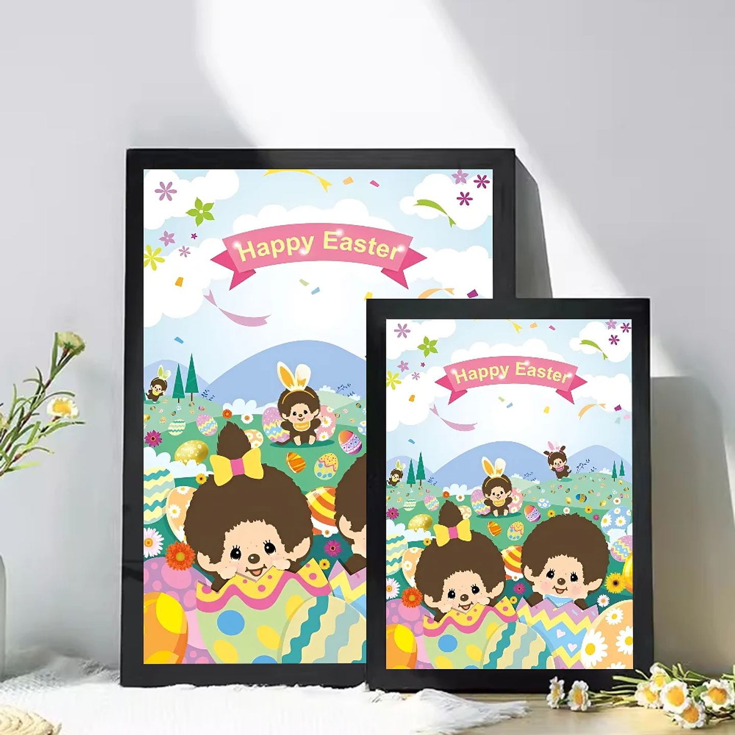 Póster adhesivo de dibujos animados m-monchhichis DIY, de lujo para pared pegatina de sala de estar, decoración de Bar, decoración de pared 10