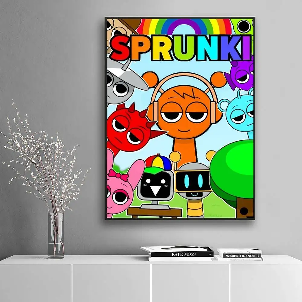 Juego de pegatinas de póster S-Sprunki, elegantes y sofisticadas, perfectas para salas de estar, dormitorios, pasillos, pubs, bistrós 12