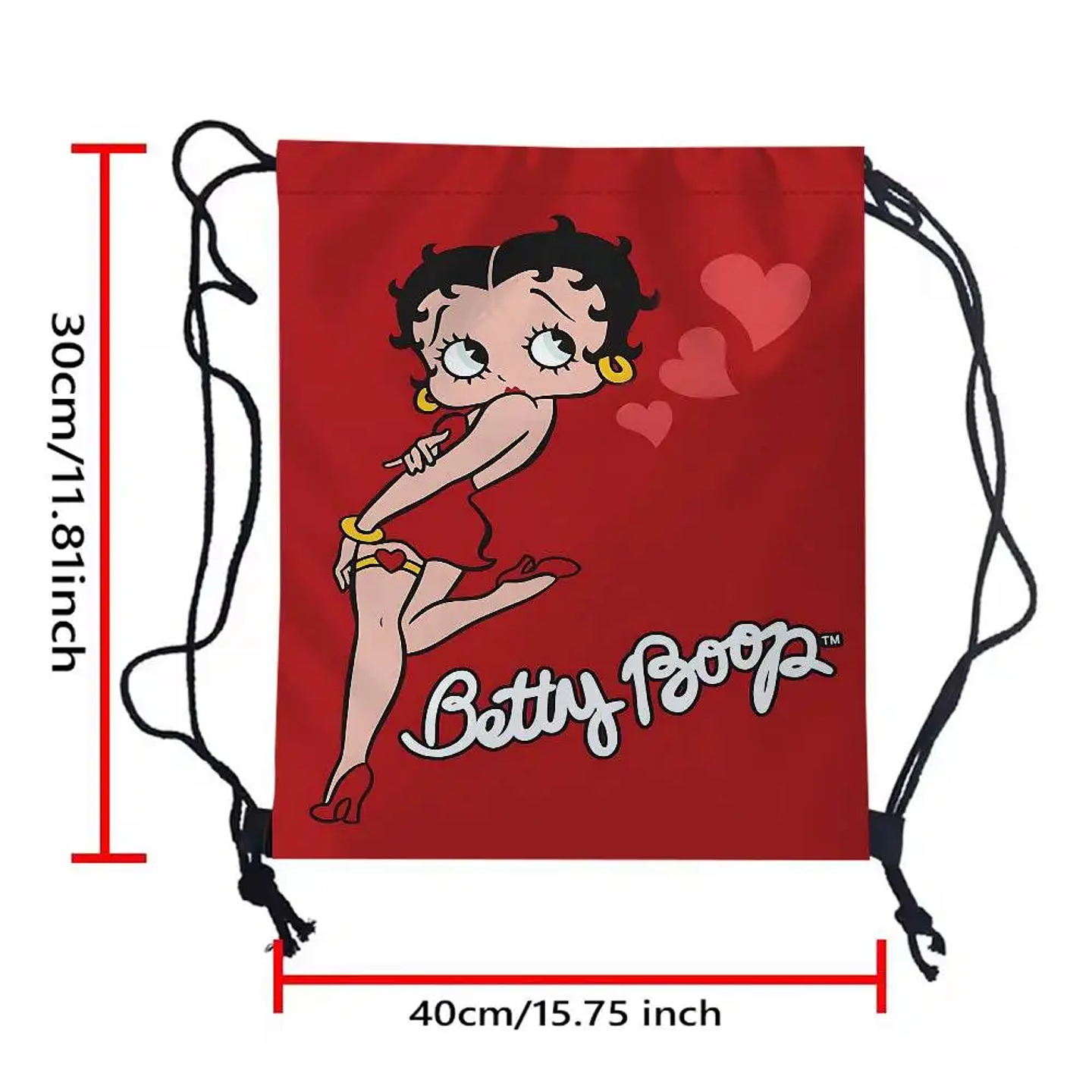 Popular bonito dibujo animado b-betty b-boop bolsas con cordón mochila deportiva mochila de gimnasio bolsa de cuerda resistente al agua para ciclismo 13