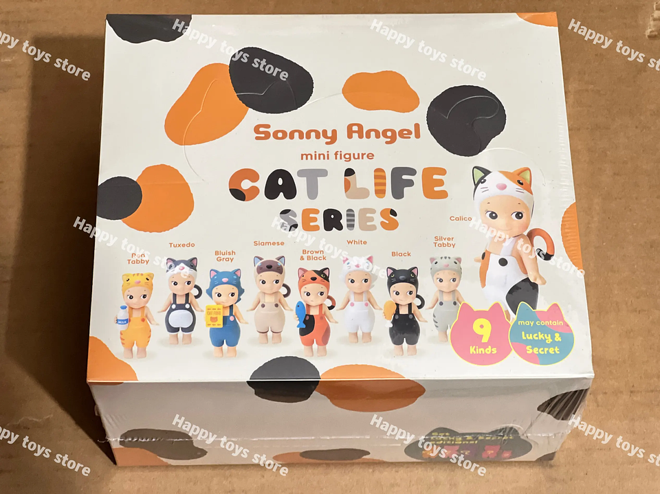 Figura Coleccionable Original Sonny Angel Serie Cat Life, Caja Sorpresa, Gato Negro, Gato Blanco, Caja Misteriosa de Moda, Decoración para el Hogar, Regalo para Niñas 11
