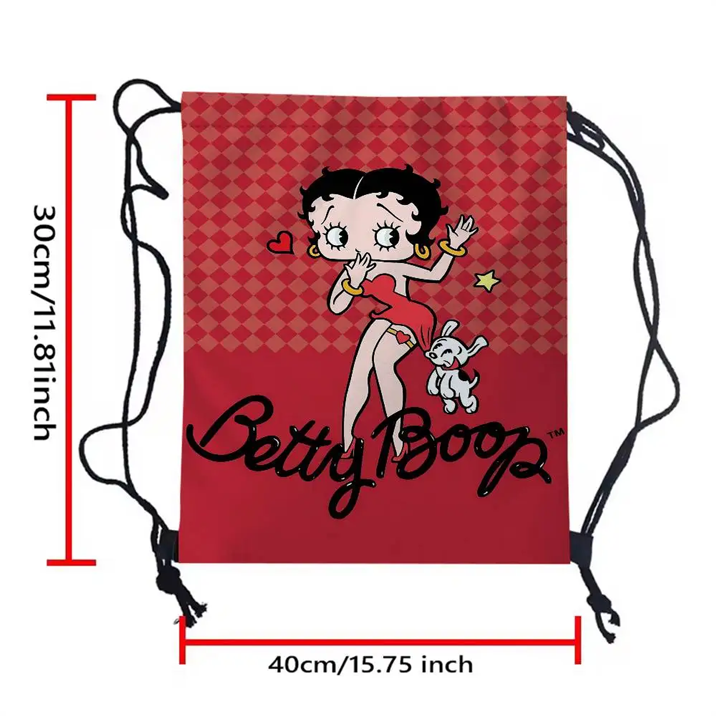 Popular bonito dibujo animado b-betty b-boop bolsas con cordón mochila deportiva mochila de gimnasio bolsa de cuerda resistente al agua para ciclismo 16