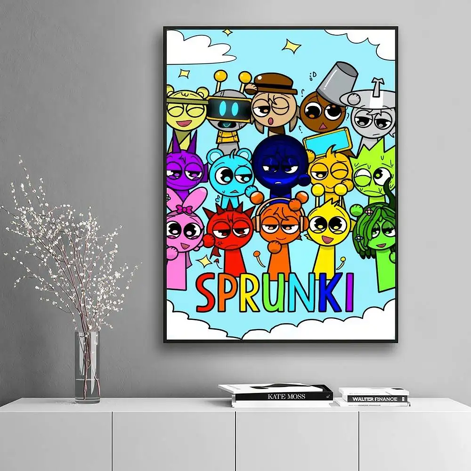 Juego de pegatinas de póster S-Sprunki, elegantes y sofisticadas, perfectas para salas de estar, dormitorios, pasillos, pubs, bistrós 13