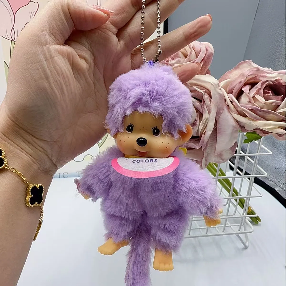 2025 NEW XS High Quality 15cm Vinyl Plush Monchichis Keychain Kawaii Doll Toy 16