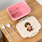 Lonchera Escolar Monchhichi con Diseño de Mono de Dibujos Animados, Lonchera Bento para Niños, Contenedor Portátil para Alimentos y Frutas con Compartimentos Separados - Miniatura 20