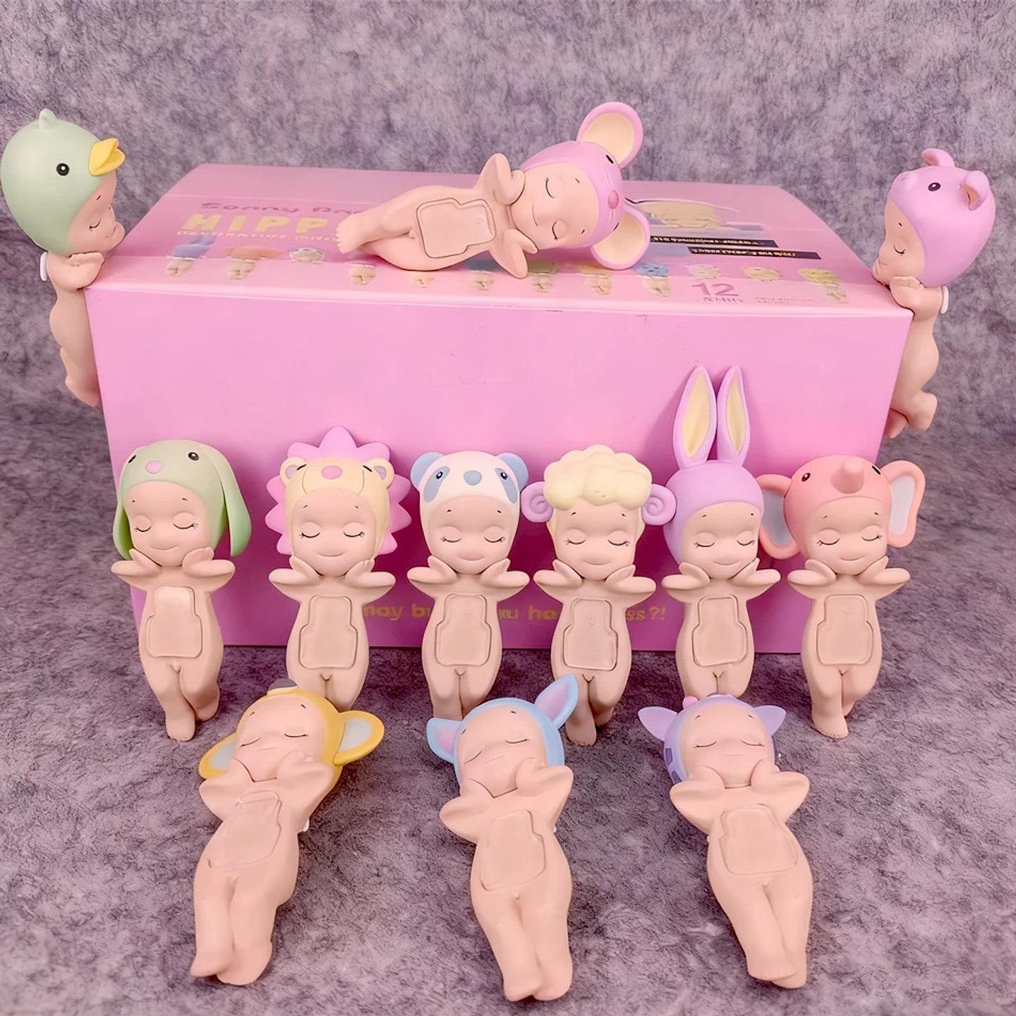 Sonny Angle Dreaming Series, muñeca de Ángel encantadora, adorno de escritorio, 12 piezas, muñeco de Ángel pequeño, adorno de paisaje, sombrero de Animal, diseño de sujeción 35