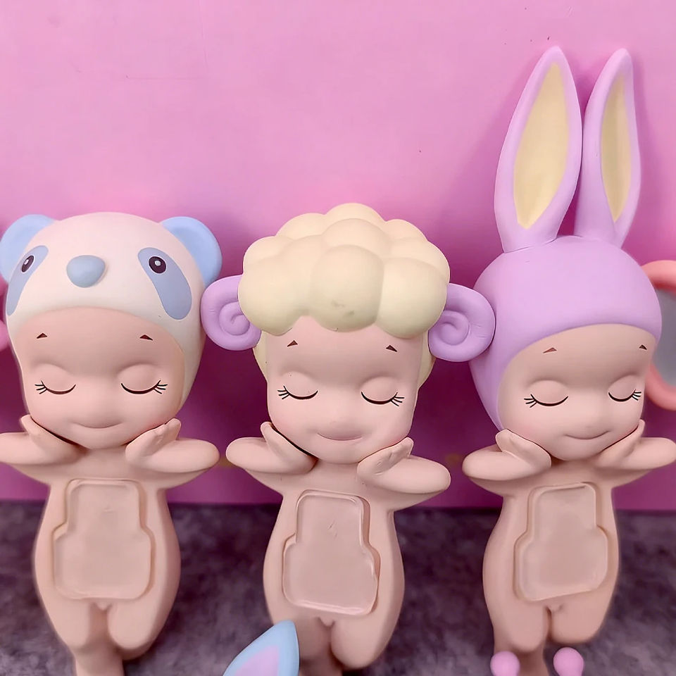 Sonny Angle Dreaming Series, muñeca de Ángel encantadora, adorno de escritorio, 12 piezas, muñeco de Ángel pequeño, adorno de paisaje, sombrero de Animal, diseño de sujeción 39