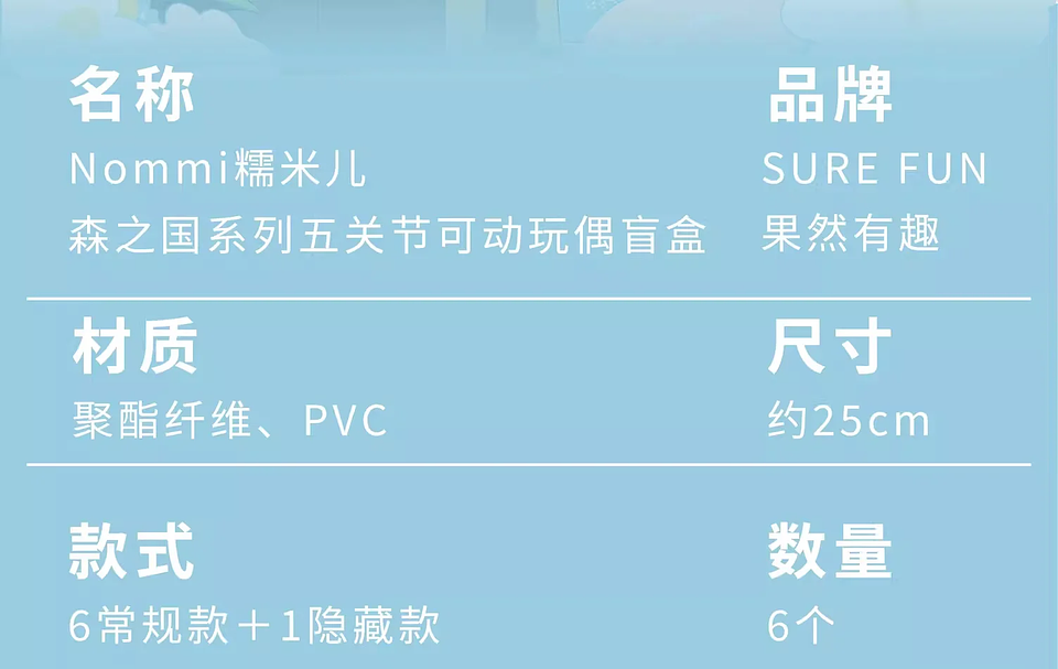 Nommi Forest Kingdom Series - Caja Sorpresa de Peluches de Vinilo con Cinco Articulaciones Móviles, Muñecas Lindas y Modernas para Decoración de Escritorio, Colección, Regalo para Niñas 44