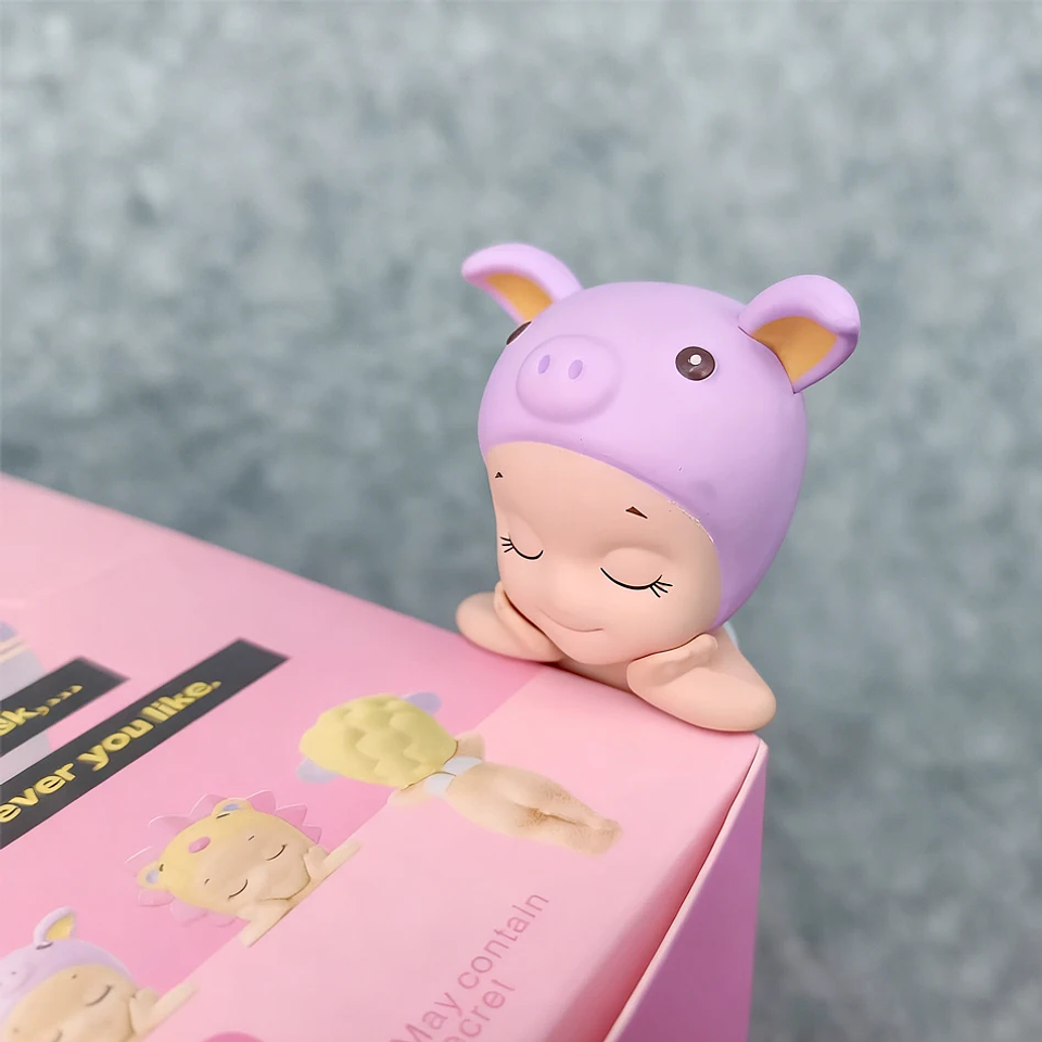 Sonny Angle Dreaming Series, muñeca de Ángel encantadora, adorno de escritorio, 12 piezas, muñeco de Ángel pequeño, adorno de paisaje, sombrero de Animal, diseño de sujeción 40